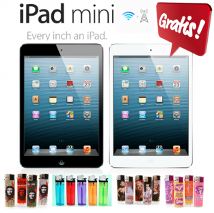 GRATIS iPad Mini in het zwart of wit 16GB Wifi+Cellular